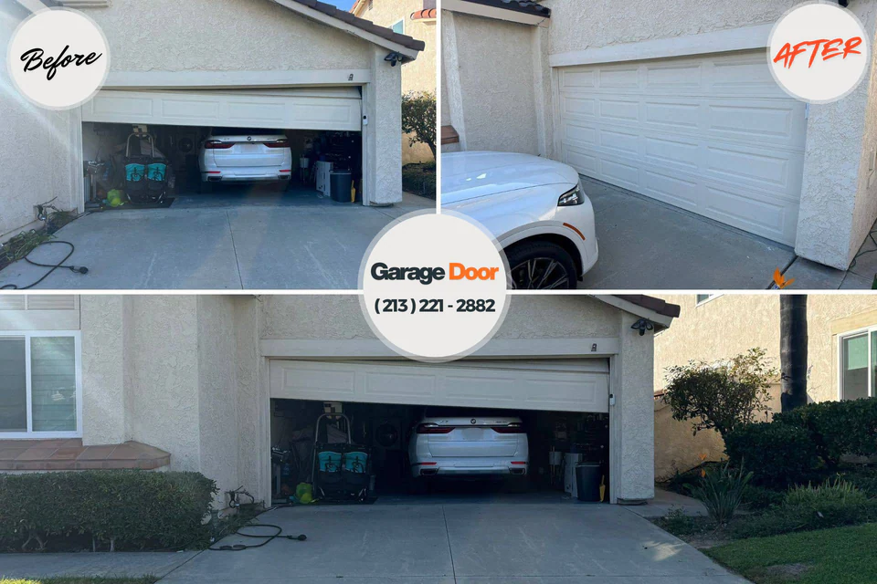Before and after: garage door repair Baltic, SD